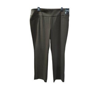 New 7th Avenue Design Womens Size XL Ponte Brown Pants Avg Pullon Straight Leg R